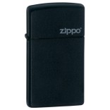Zippo Black Matte Slim with Zippo Logo